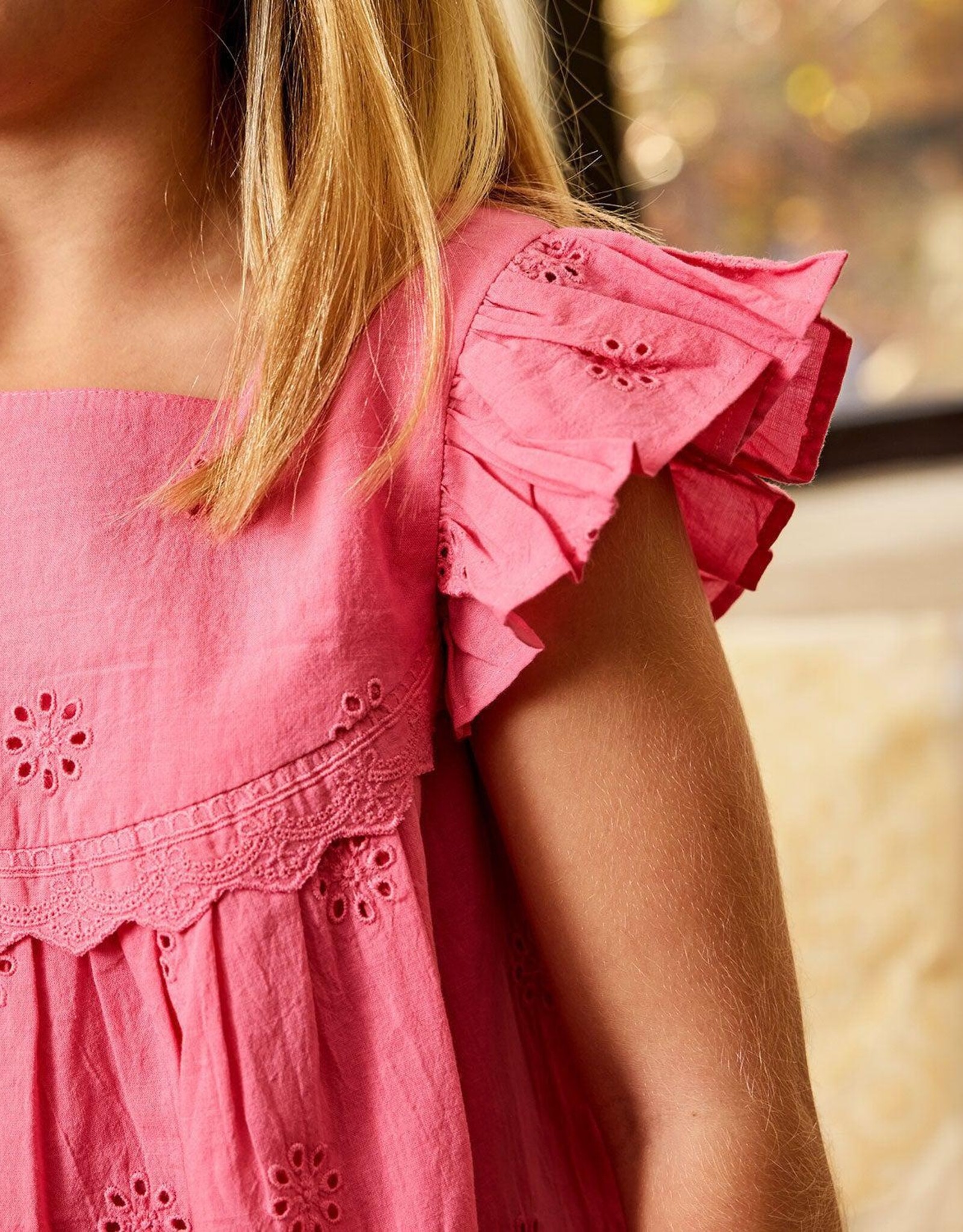 Magnetic Me MM Bubblegum Cotton Eyelet Dress