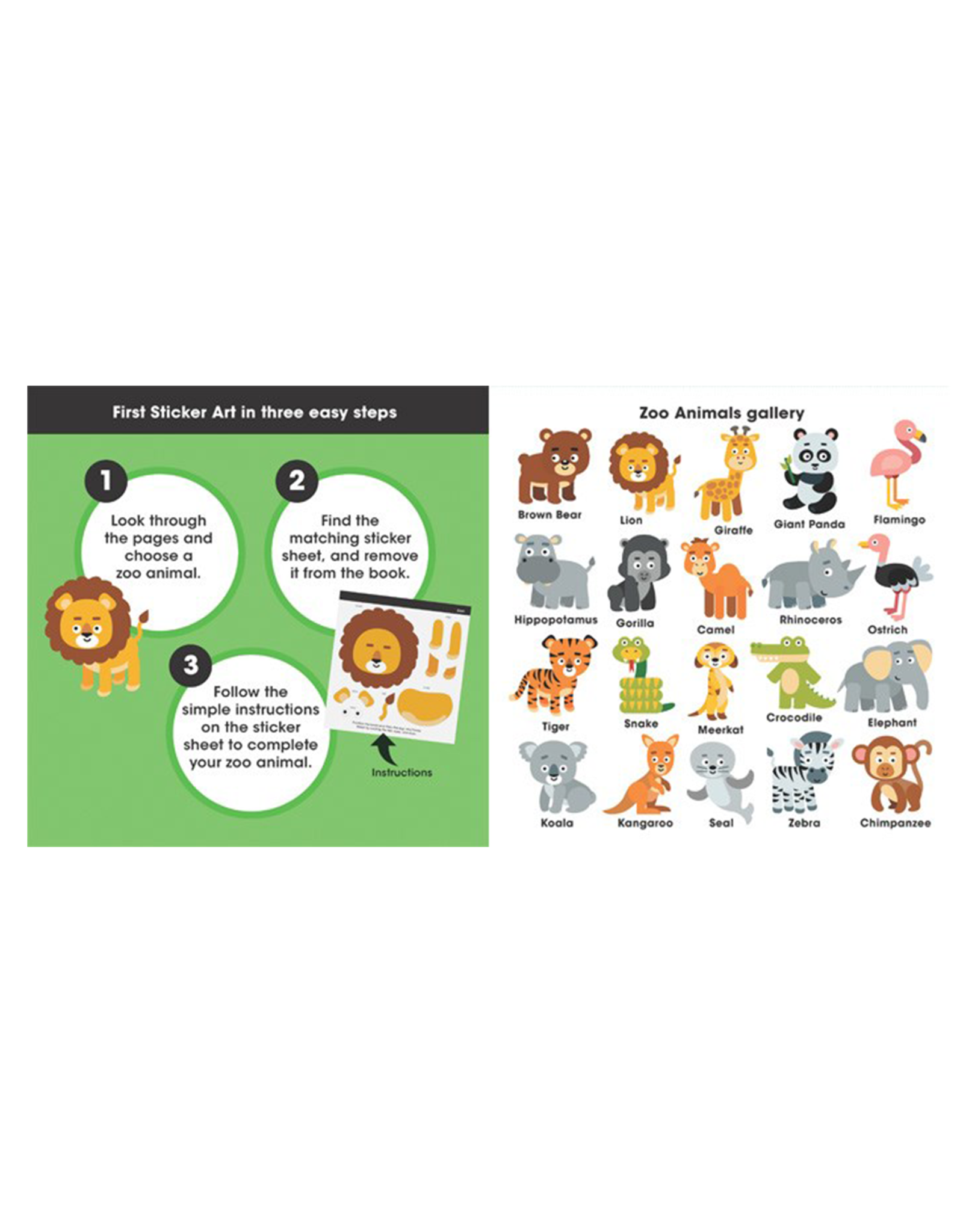 Sourcebooks First Sticker Art: Zoo Animals