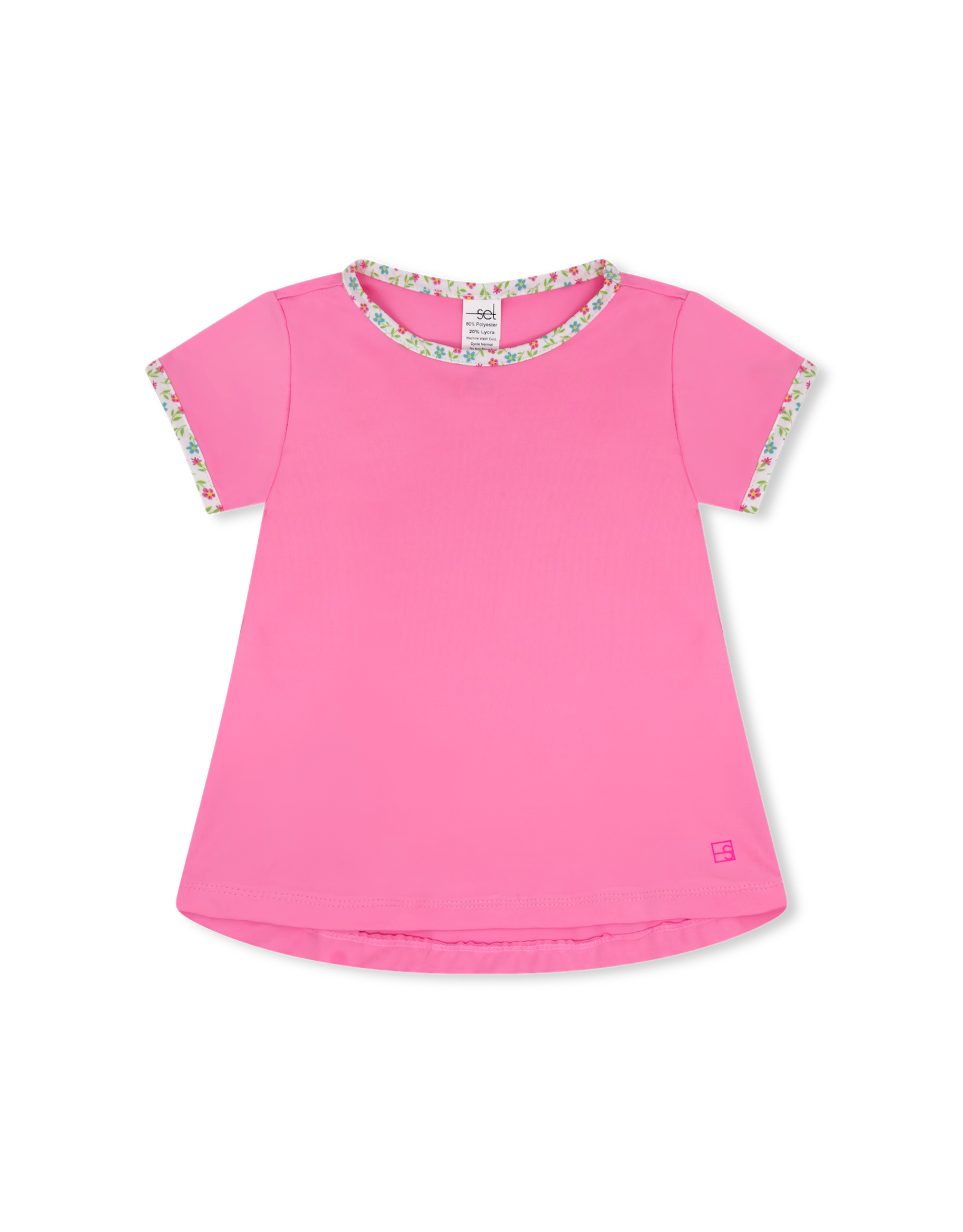 Set Athleisure Bridget Basic Tee Flamingo Pink/Petal Pop Floral