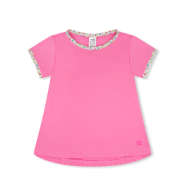 Set Athleisure (Size 7/8) Bridget Basic Tee Flamingo Pink/Petal Pop Floral