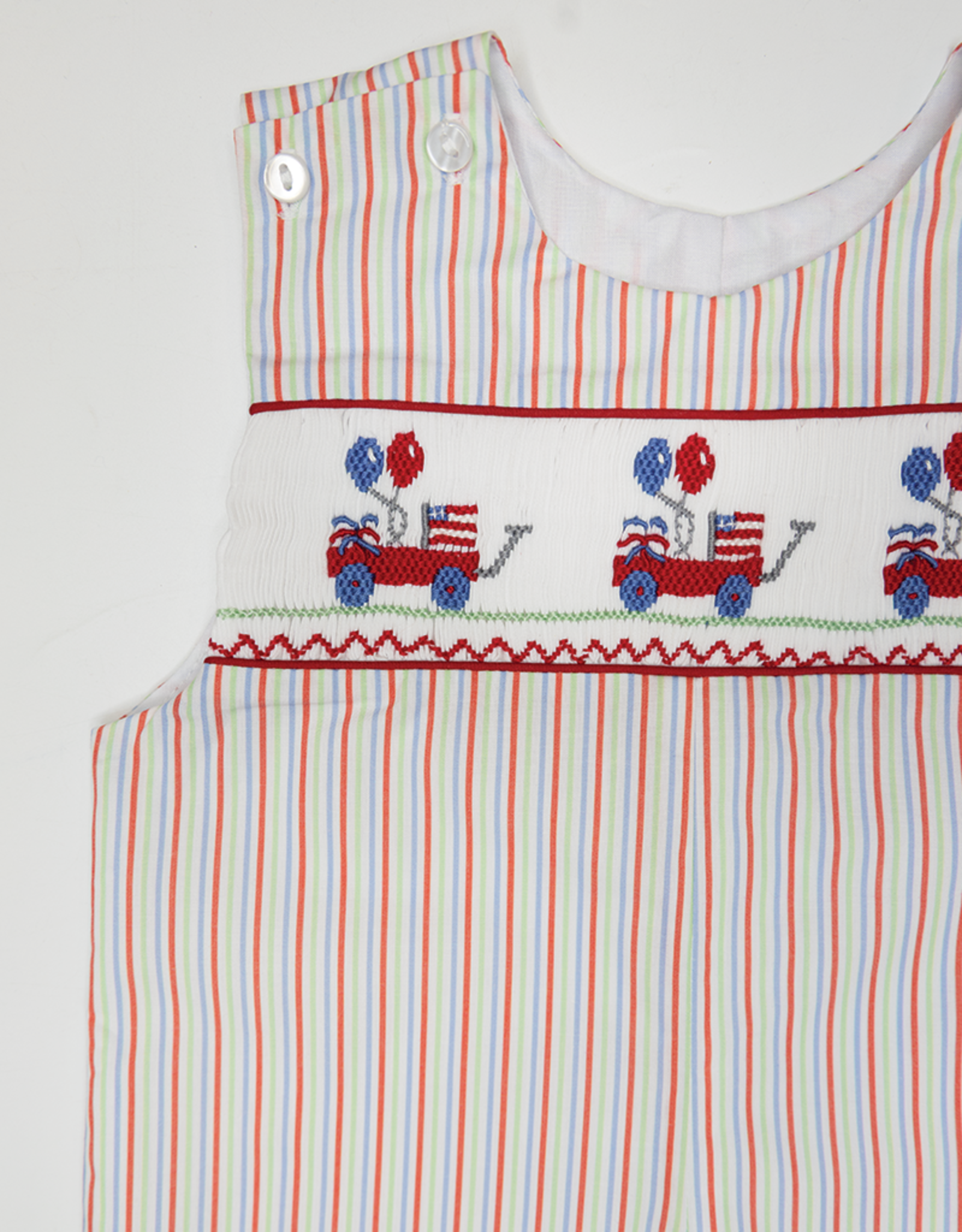 Lulu Bebe LBS25 Pete Flag Wagon Smocked Shortall