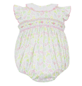 Petit Bebe Garden Floral Smocked Knit Bubble