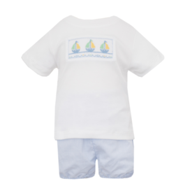 Petit Bebe Smocked Sailboats Bloomer Set