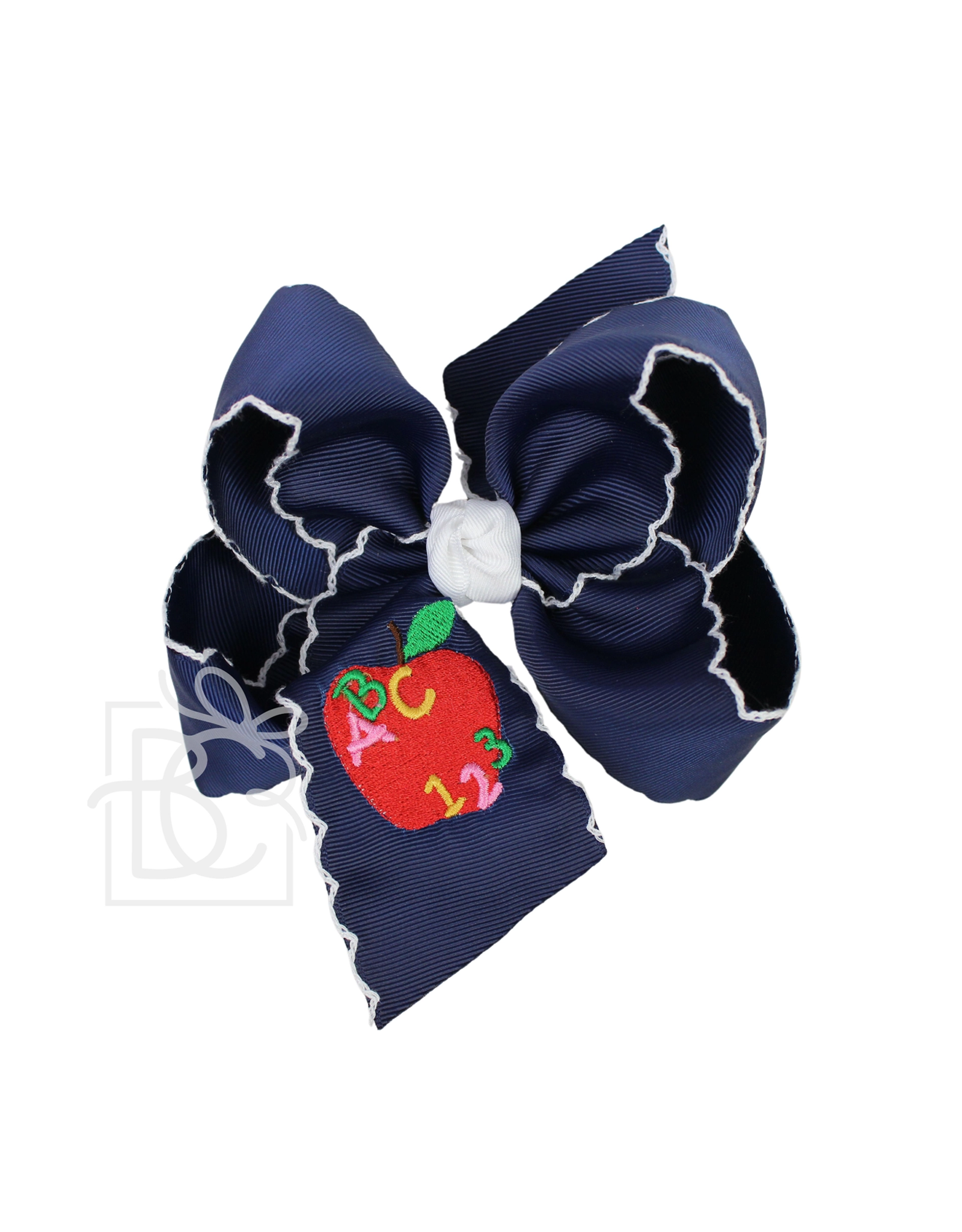 Beyond Creations ECKE Embroidered School Bow Navy 370