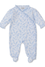 Kissy Kissy Old English Roses Footie Blue