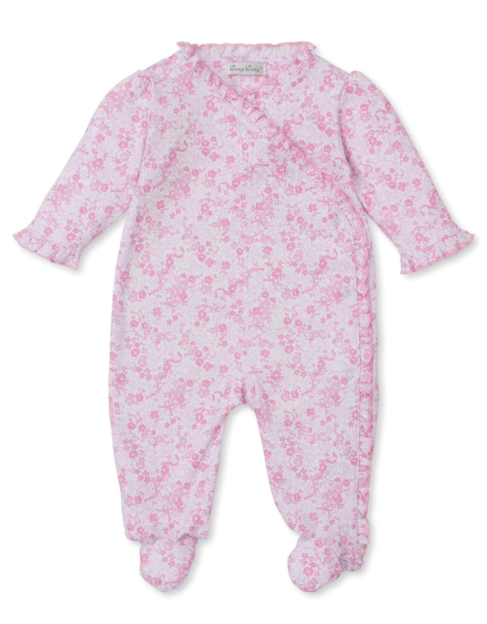 Kissy Kissy Old English Roses Footie Pink