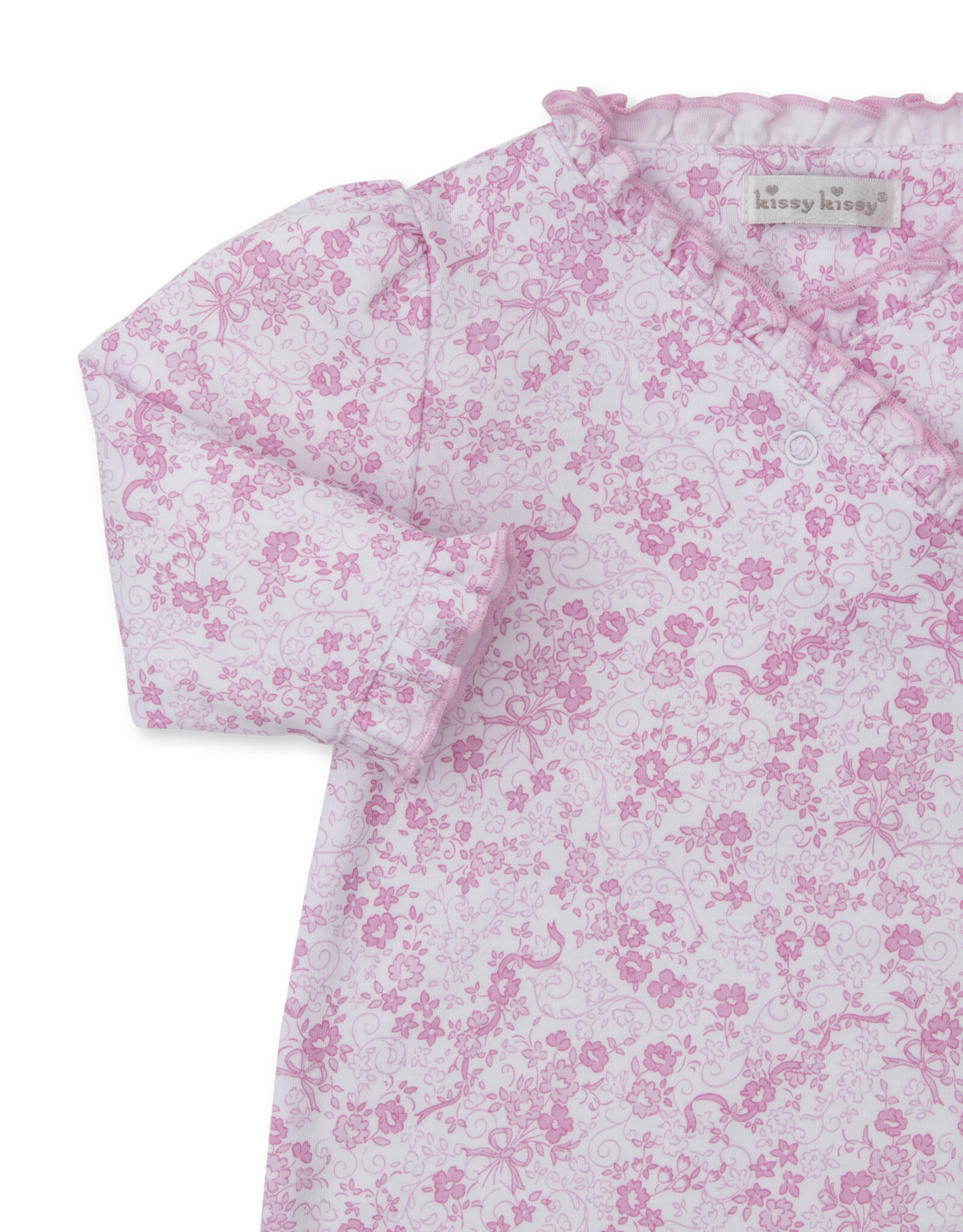 Kissy Kissy Old English Roses Footie Pink