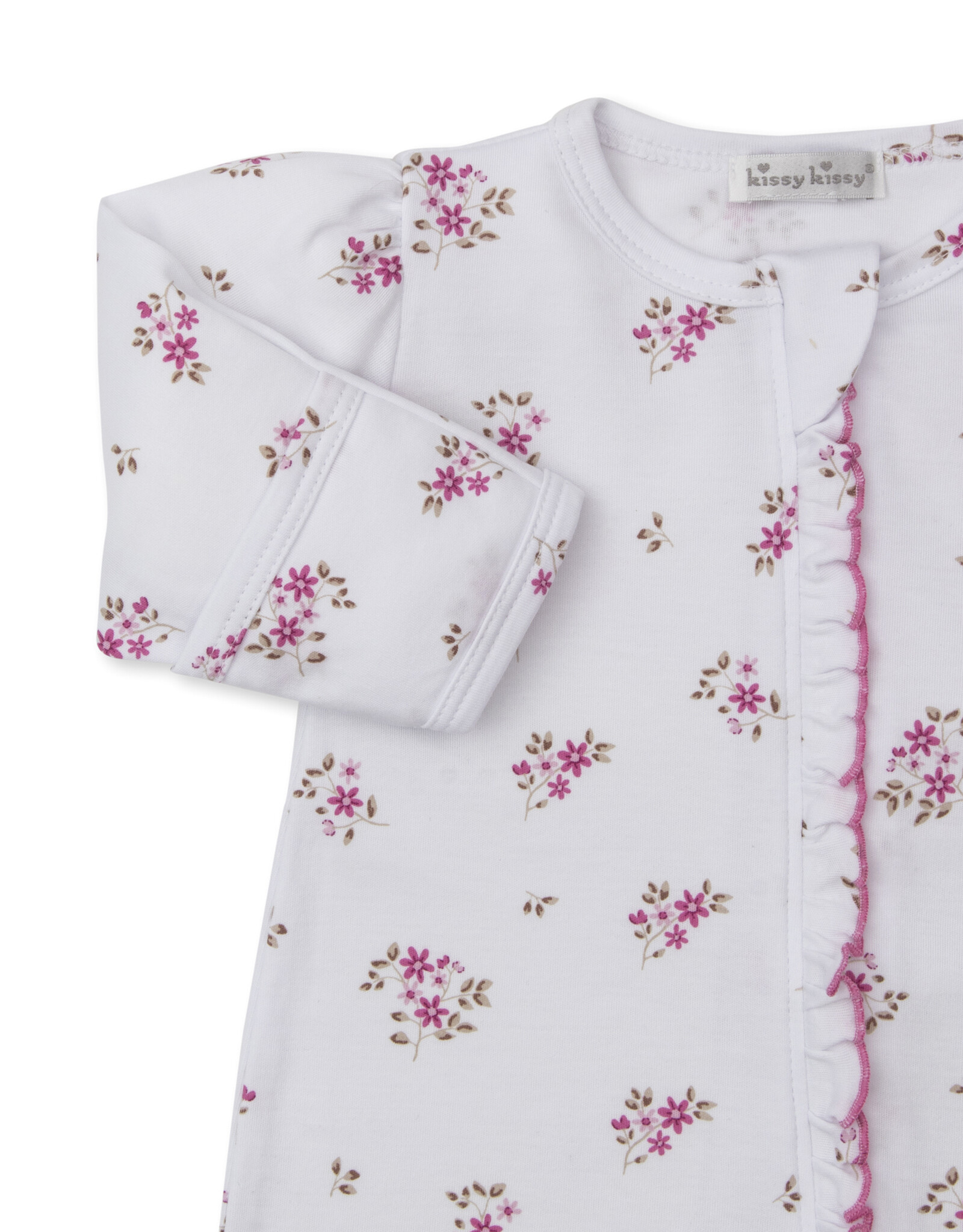 Kissy Kissy Tiny Blossoms Zip Footie Pink