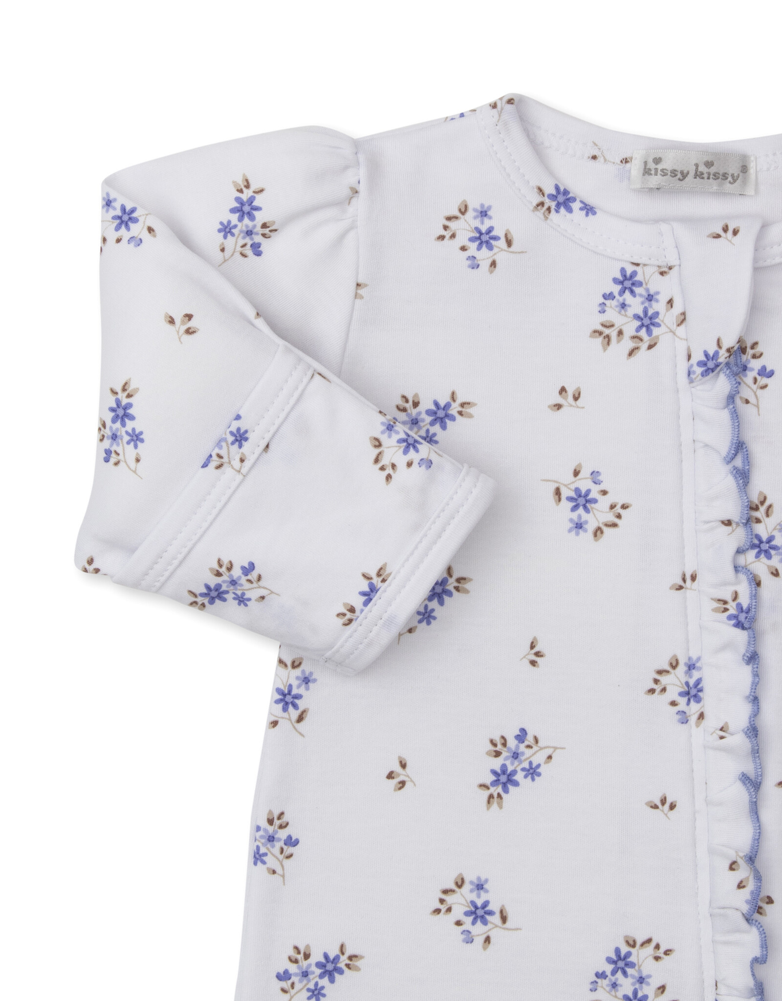 Kissy Kissy Tiny Blossoms Zip Footie Lilac