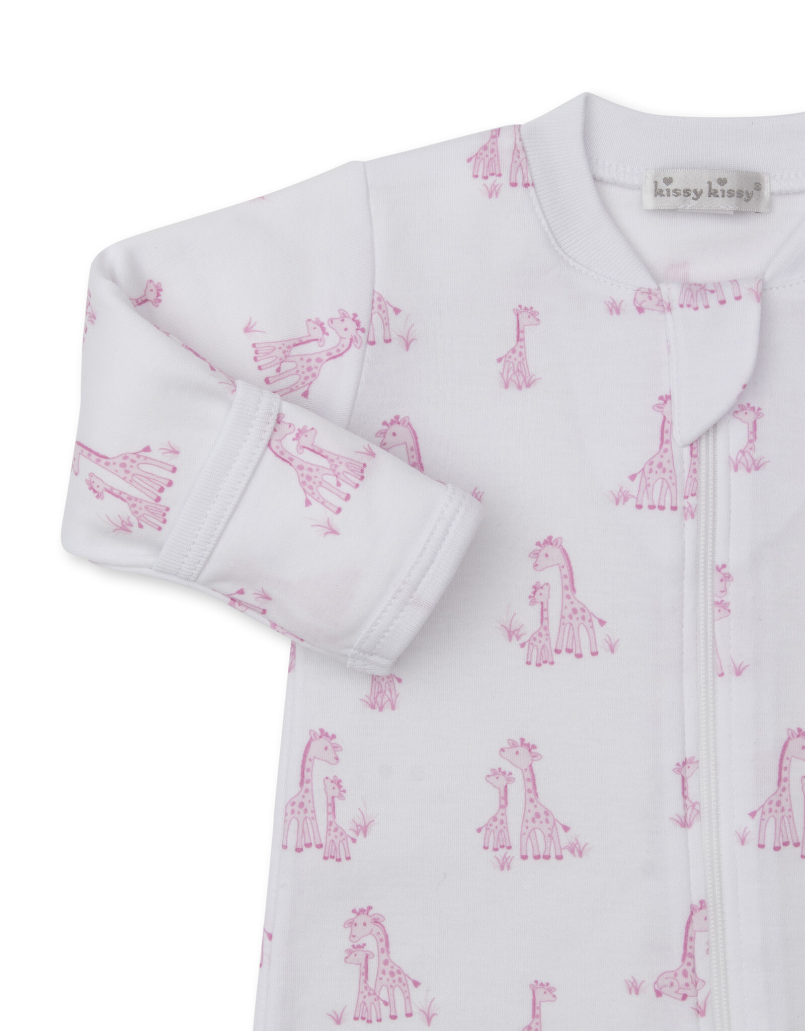 Kissy Kissy Giraffe Grace Zip Footie Pink