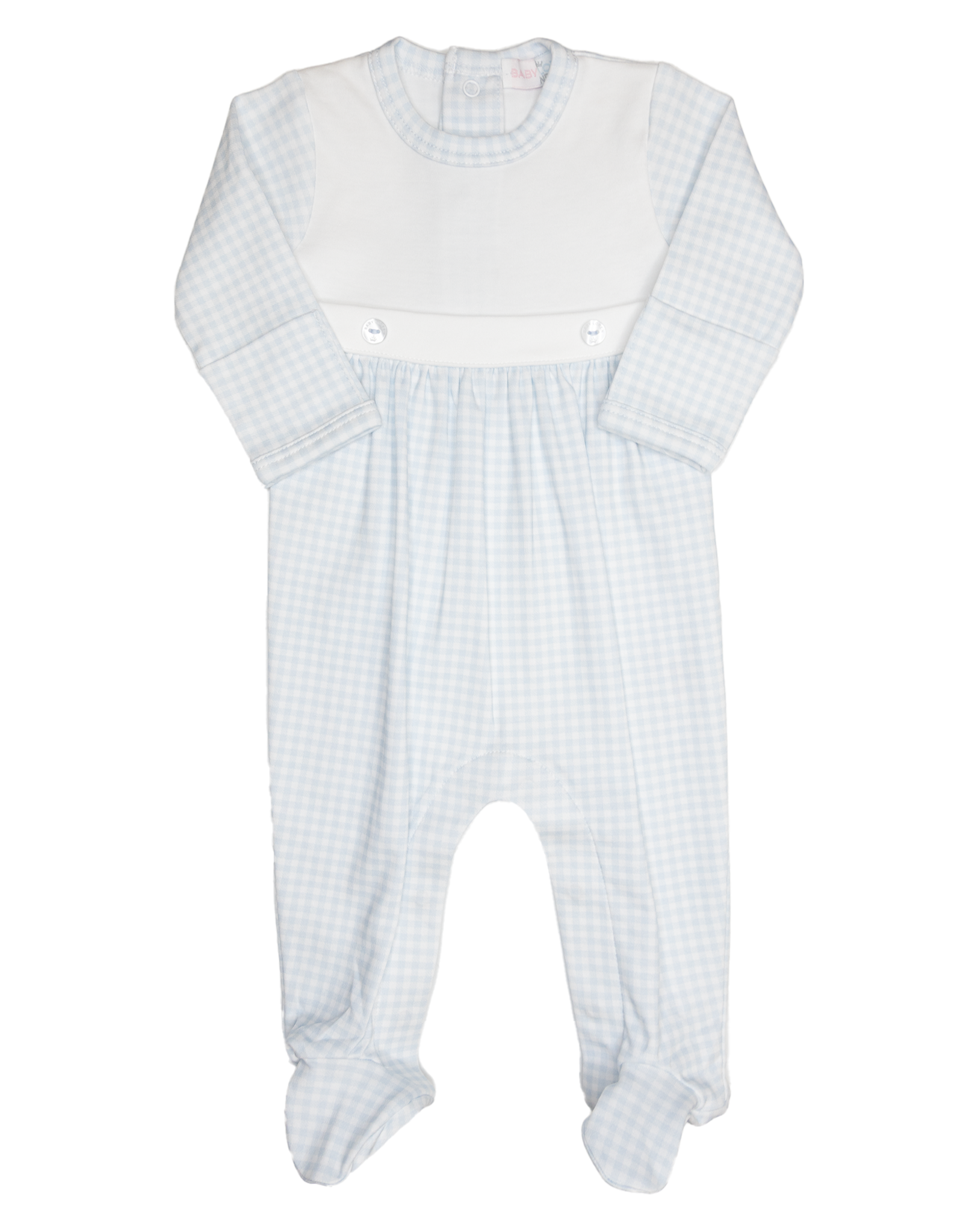 Baby Loren BGG-013 Blue Gingham Footie