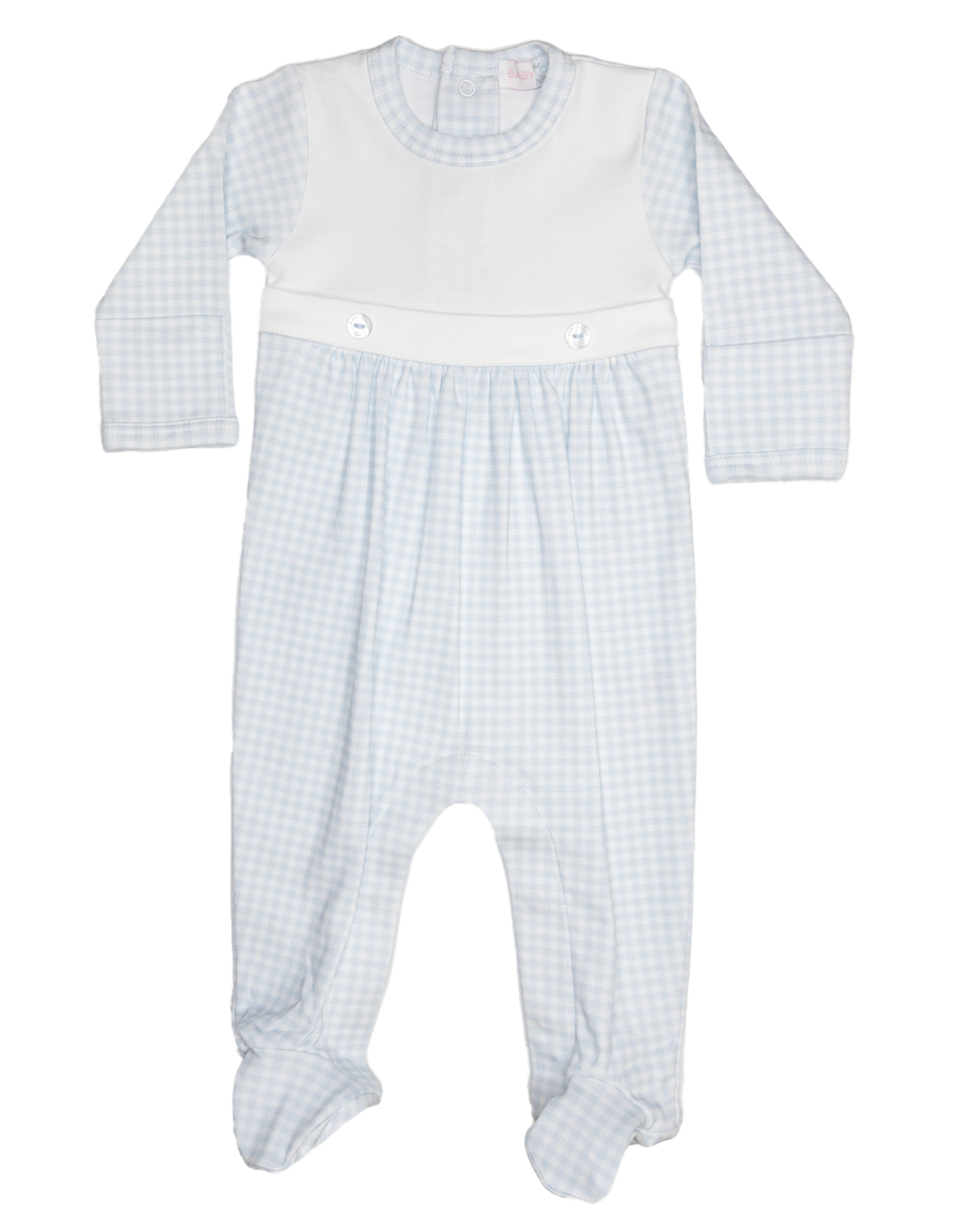 Baby Loren BGG-013 Blue Gingham Footie