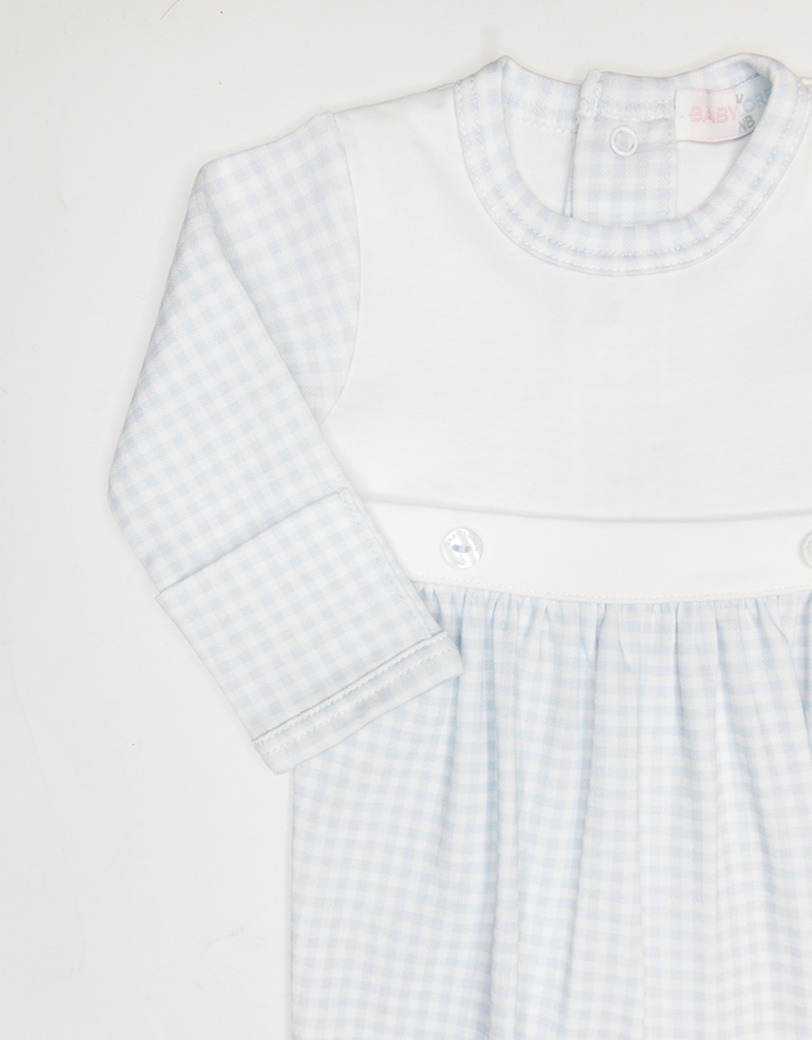 Baby Loren BGG-013 Blue Gingham Footie