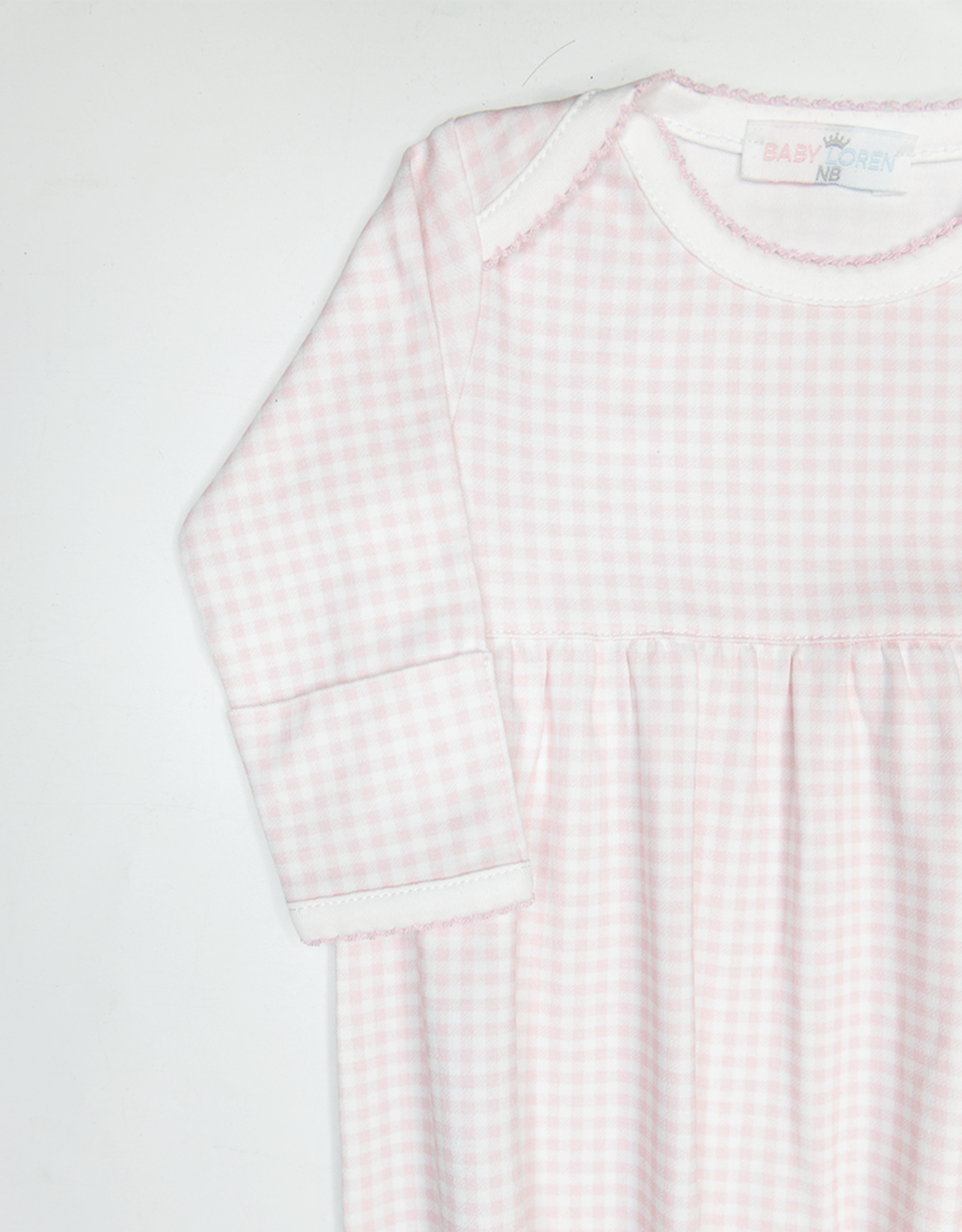 Baby Loren PGG-020 Pink Gingham Gown