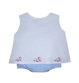 Southern Saturday (Size 9m) Team Red/Blue Megaphone Diaper Set