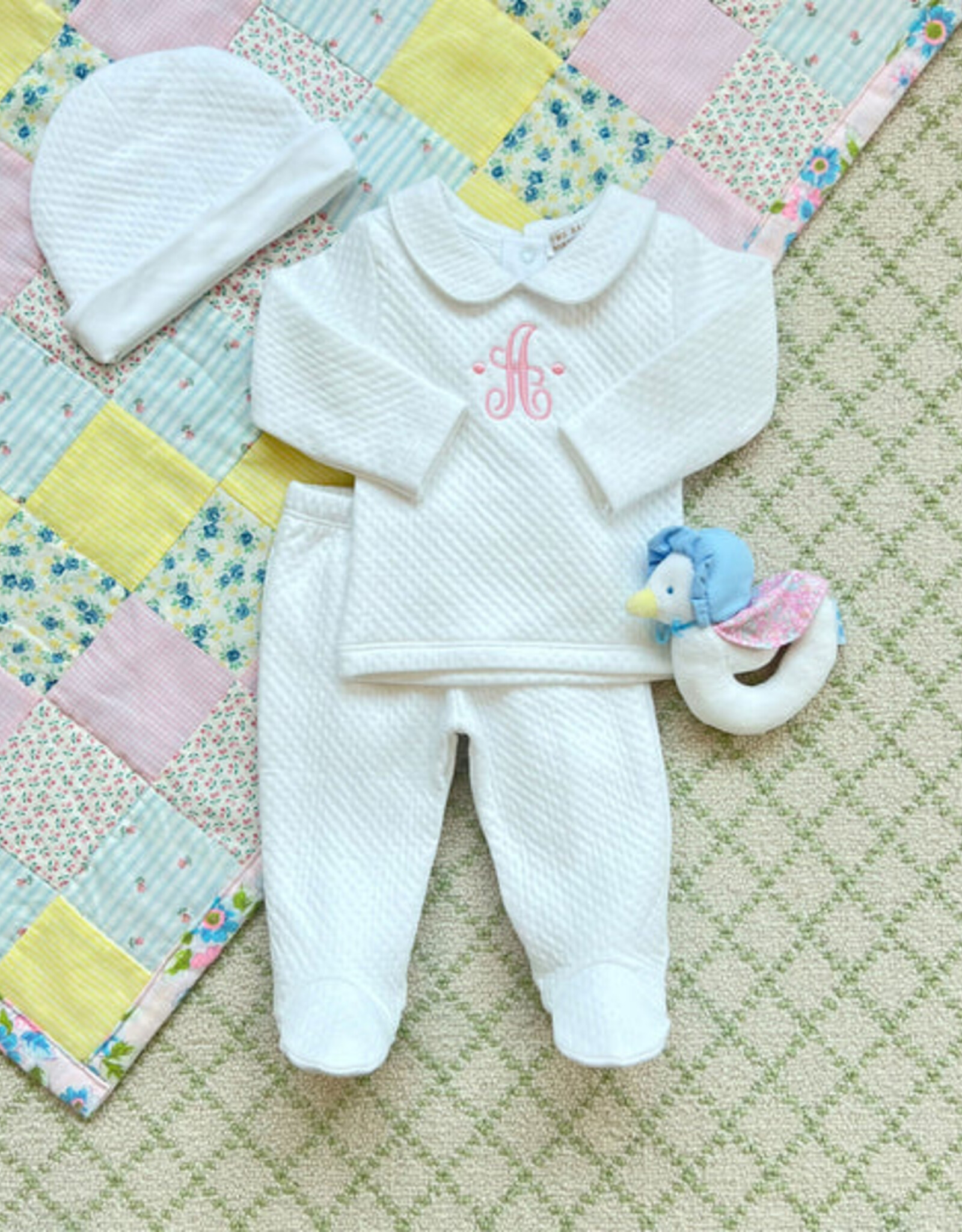 TBBC Harts Hold Me Set Pima Jacquard Worth Ave White