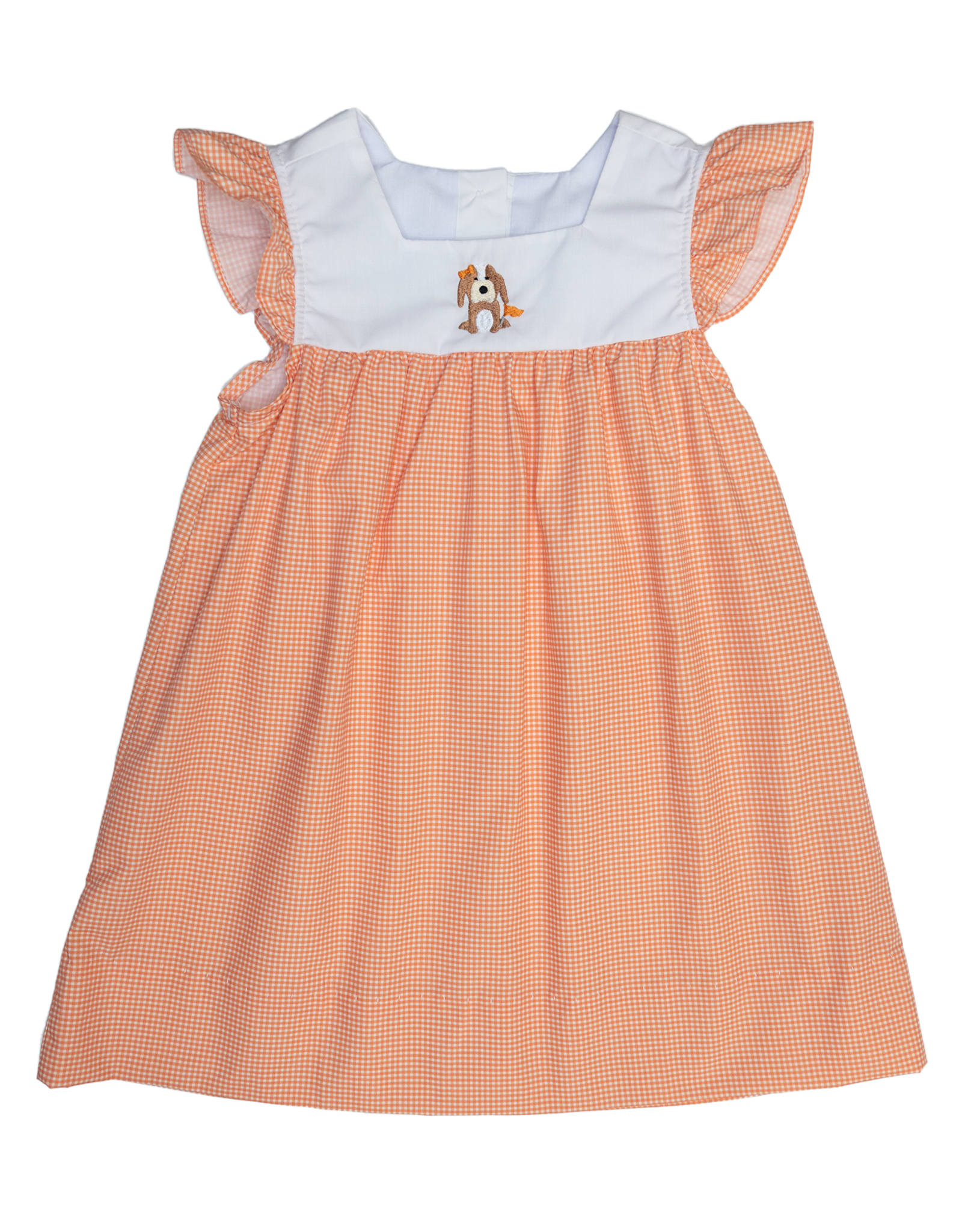 Charming Little One GQ0801 Orange Check Emma Dress