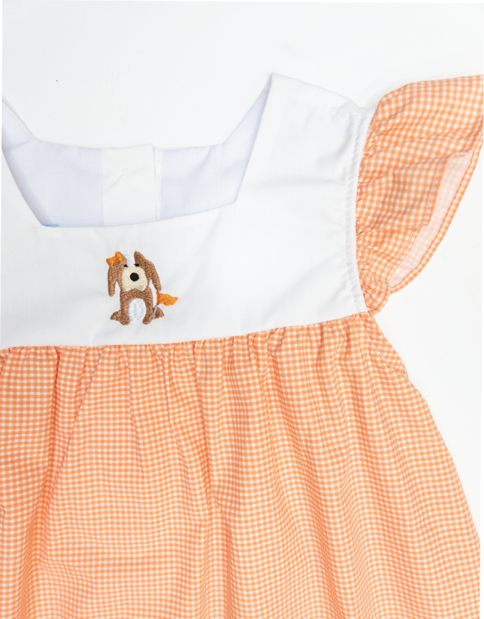 Charming Little One GQ0801 Orange Check Emma Dress