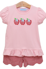 Trotter Street Kids TSF25 Apple Trio Ruffle Short Set