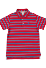 TBBC Prim Proper Polo Richmond Red/ Wood Boat Blue Stripe