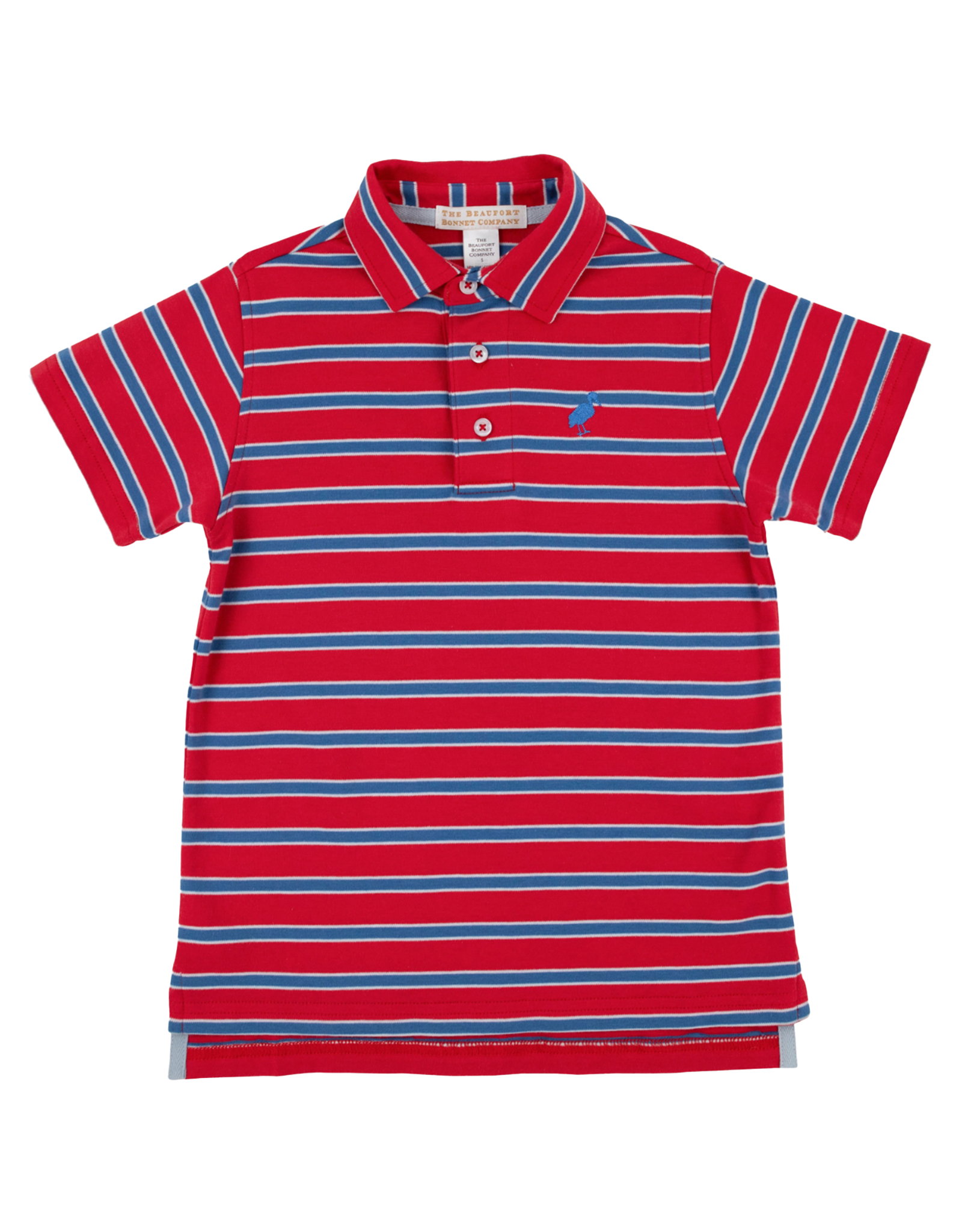 TBBC Prim Proper Polo Richmond Red/ Wood Boat Blue Stripe