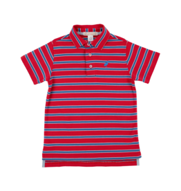 TBBC Prim Proper Polo Richmond Red/ Wood Boat Blue Stripe TBBC Prim Proper Polo Richmond Red/ Wood Boat Blue Stripe