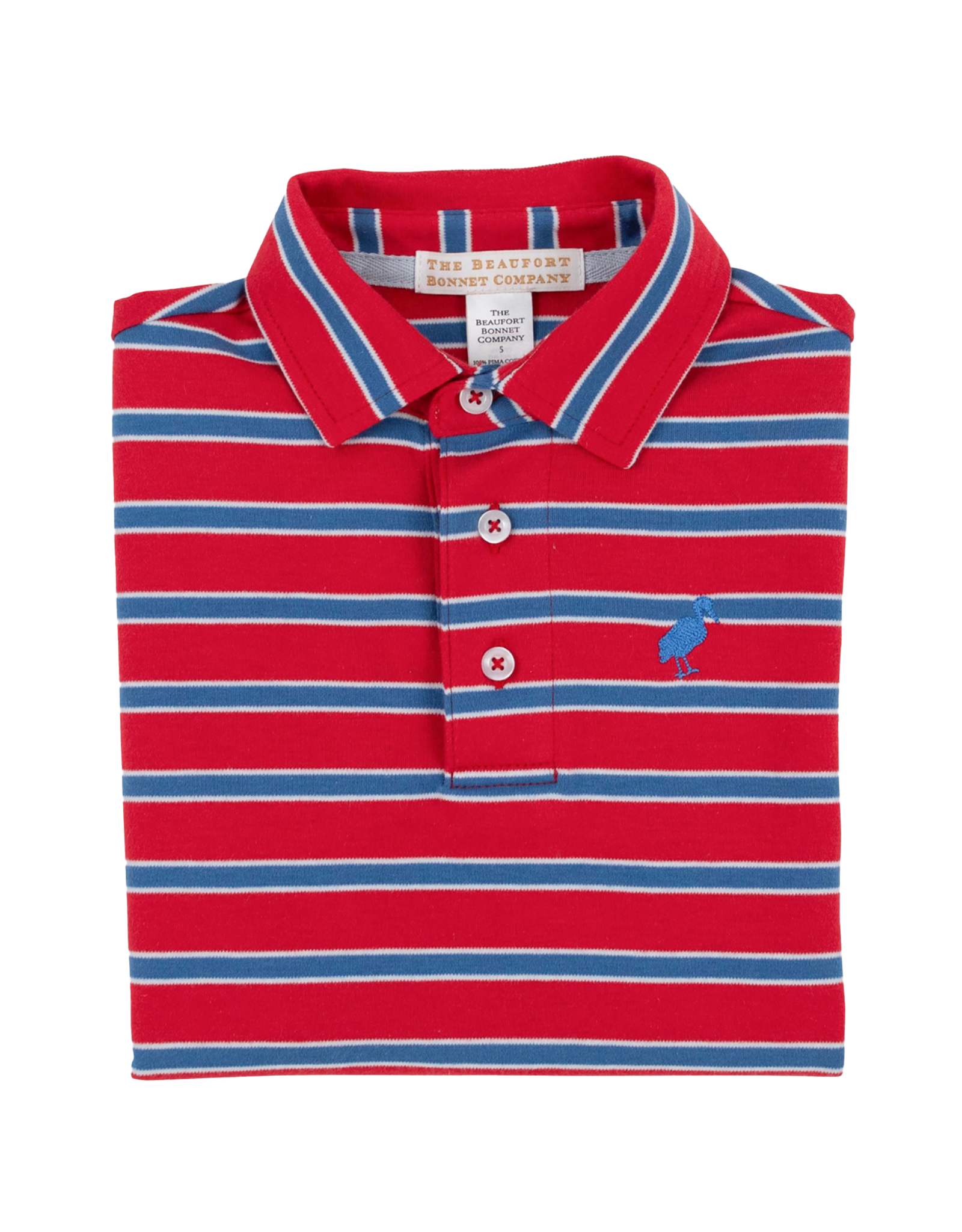 TBBC Prim Proper Polo Richmond Red/ Wood Boat Blue Stripe