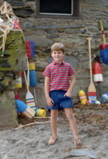 TBBC Prim Proper Polo Richmond Red/ Wood Boat Blue Stripe
