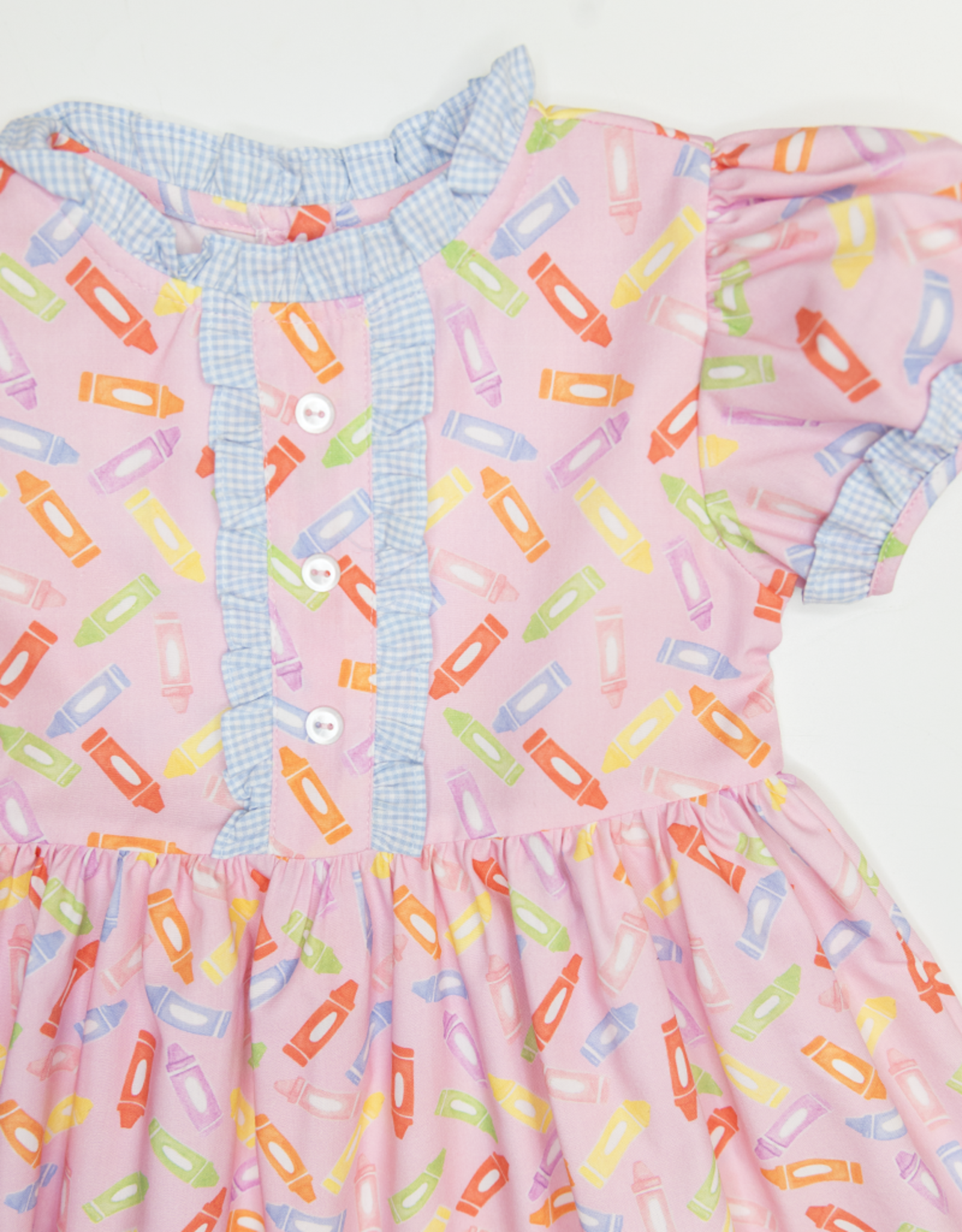 James and Lottie JLF25 Annie Dress Back To School Pink Crayon
