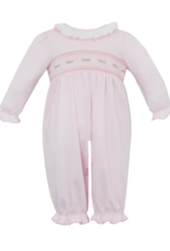Petit Bebe 400G2 Rose Pink Knit Smocked Romper
