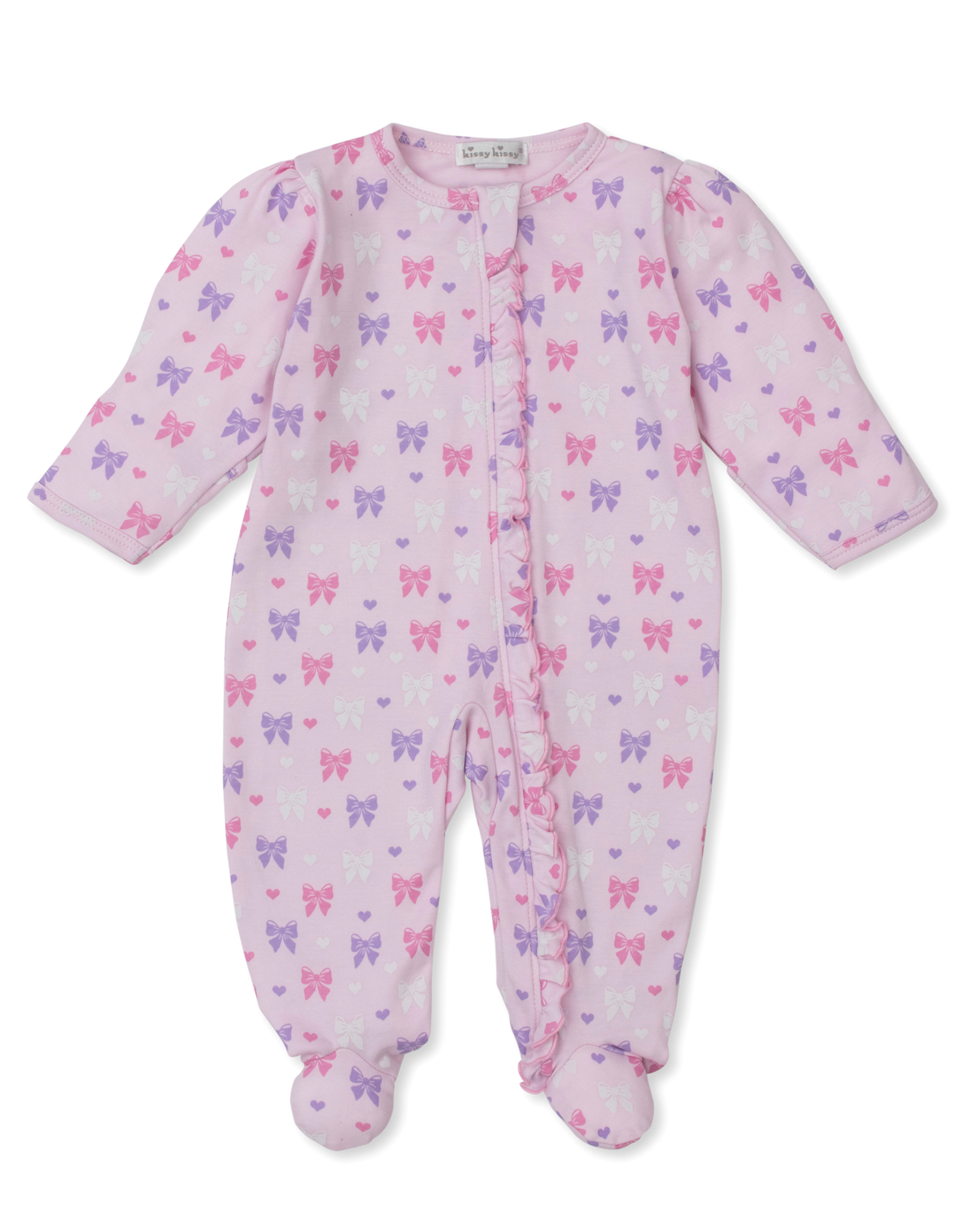 Kissy Kissy Billowy Bows Zip Footie