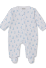 Kissy Kissy Teddy Bear Time Zip Footie Blue