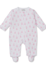 Kissy Kissy Teddy Bear Time Zip Footie Pink