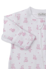 Kissy Kissy Teddy Bear Time Zip Footie Pink