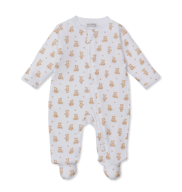 Kissy Kissy Teddy Bear Time Zip Footie Brown