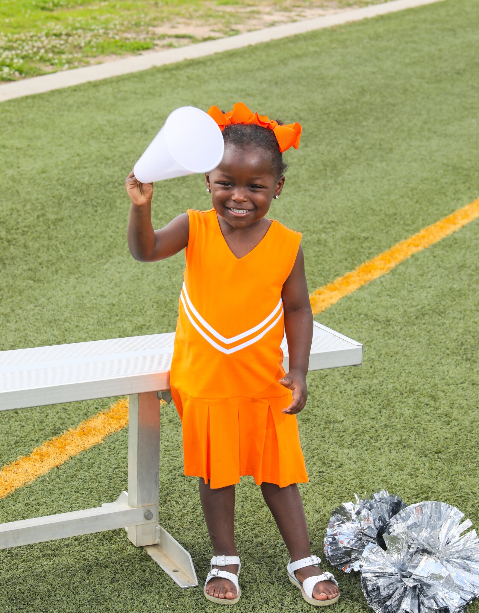 Trotter Street Kids TSF25 Orange Cheer Dress/Short Uniform