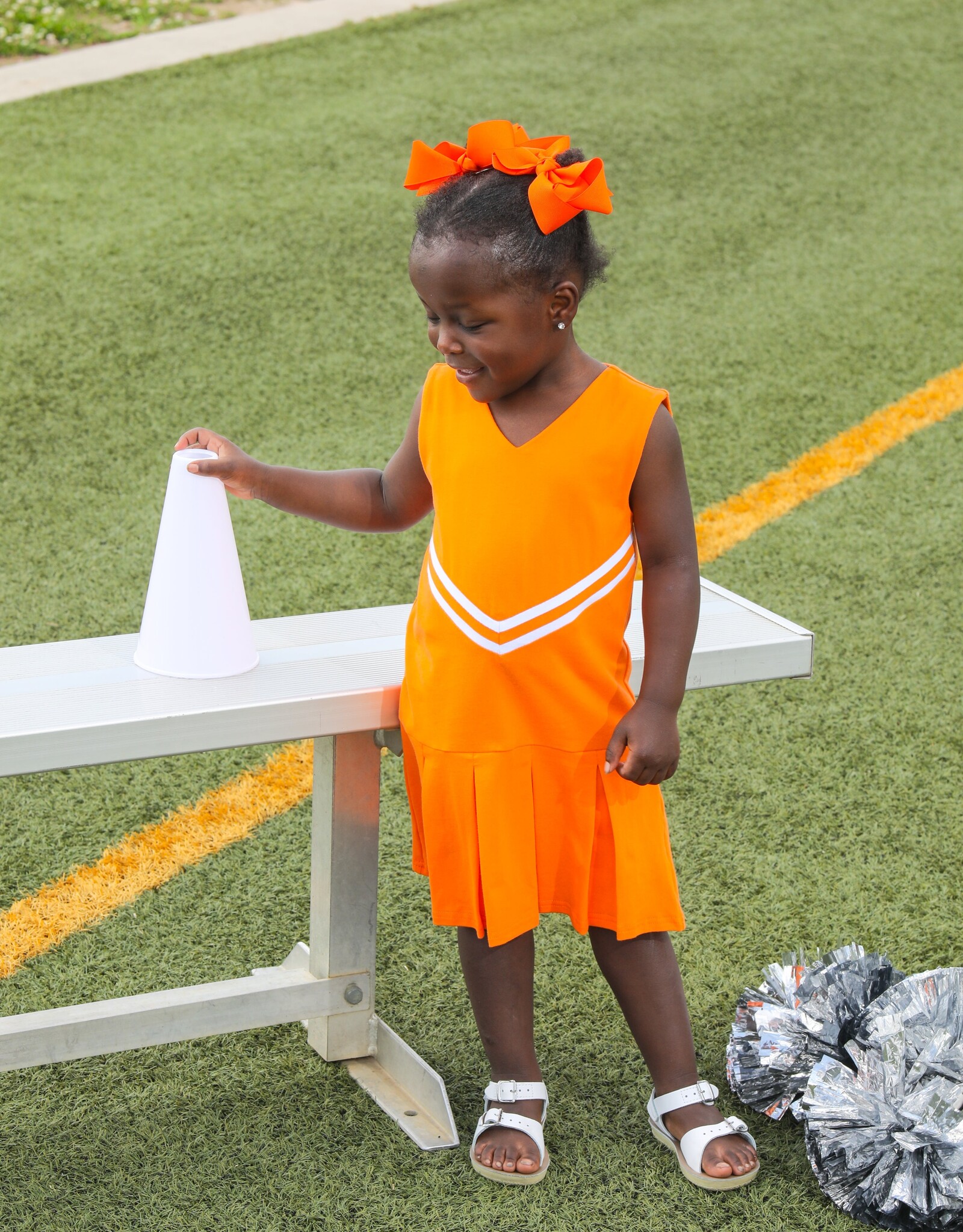 Trotter Street Kids TSF25 Orange Cheer Dress/Short Uniform