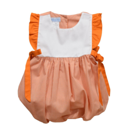 Vive la Fete Girls Bubble Orange Gingham