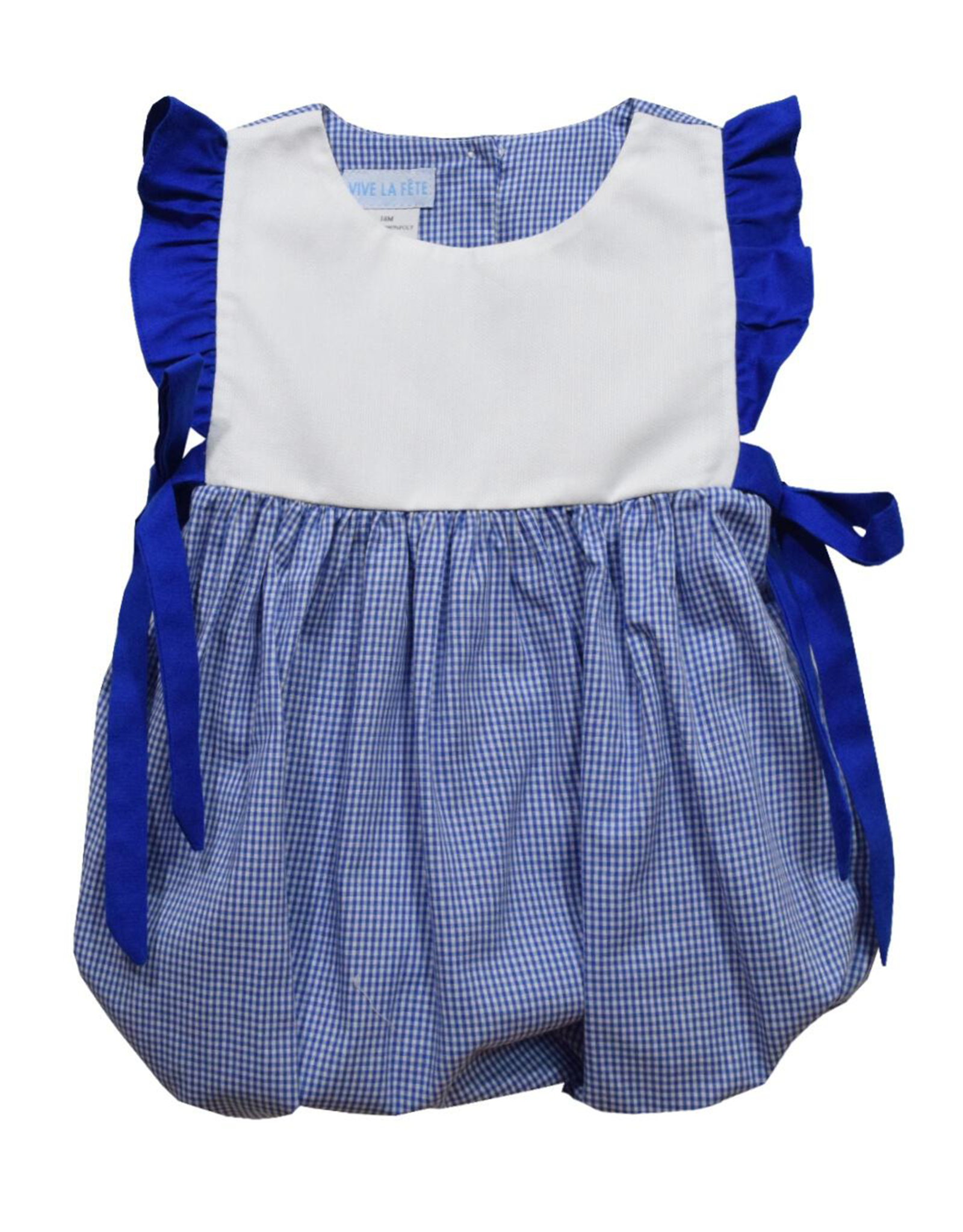 Vive la Fete VFF25 Girls Bubble Royal Blue Gingham