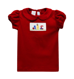 Vive la Fete Red ABC Smocked Shirt