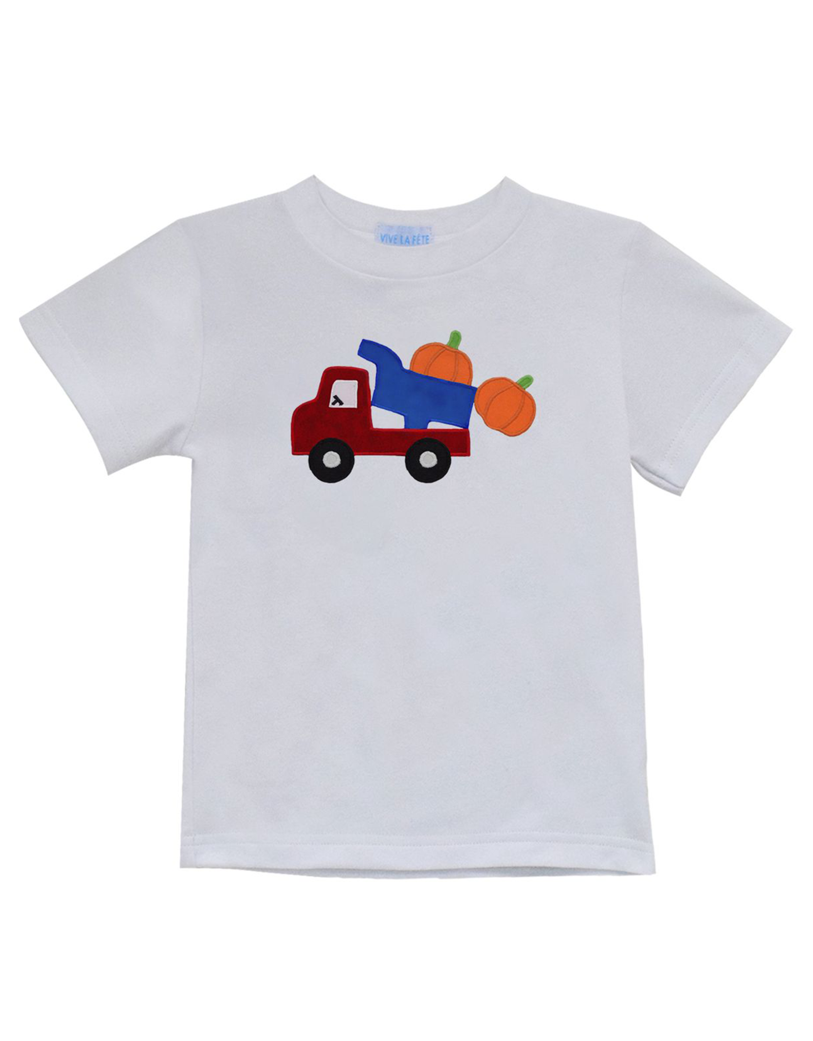 Vive la Fete VFF25 Tractor Pumpkin Applique Shirt