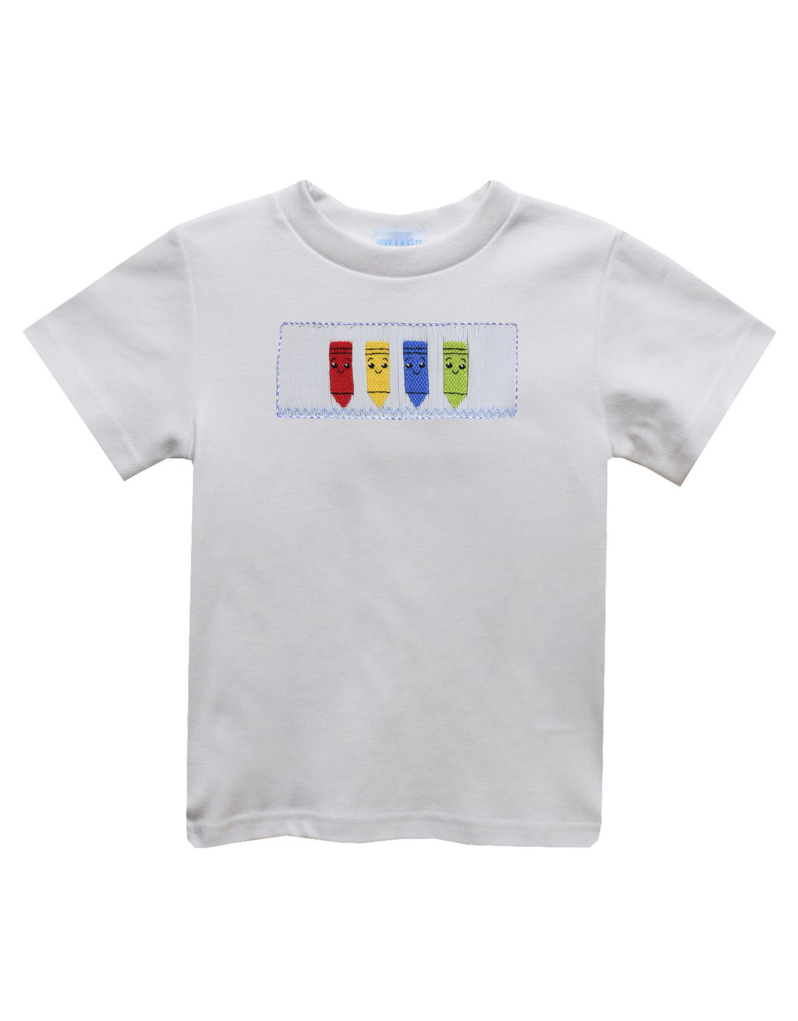 Vive la Fete VFF25 White Crayons Smocked Shirt