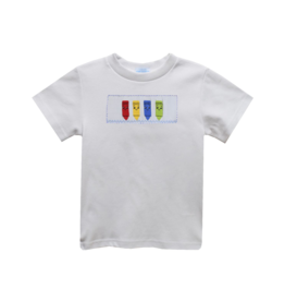 Vive la Fete White Crayons Smocked Shirt