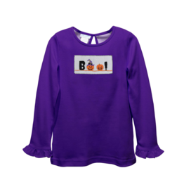 Vive la Fete Purple Halloween Smocked Shirt