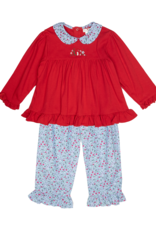 Petit Ami 3/4379 Red Floral Pant Set