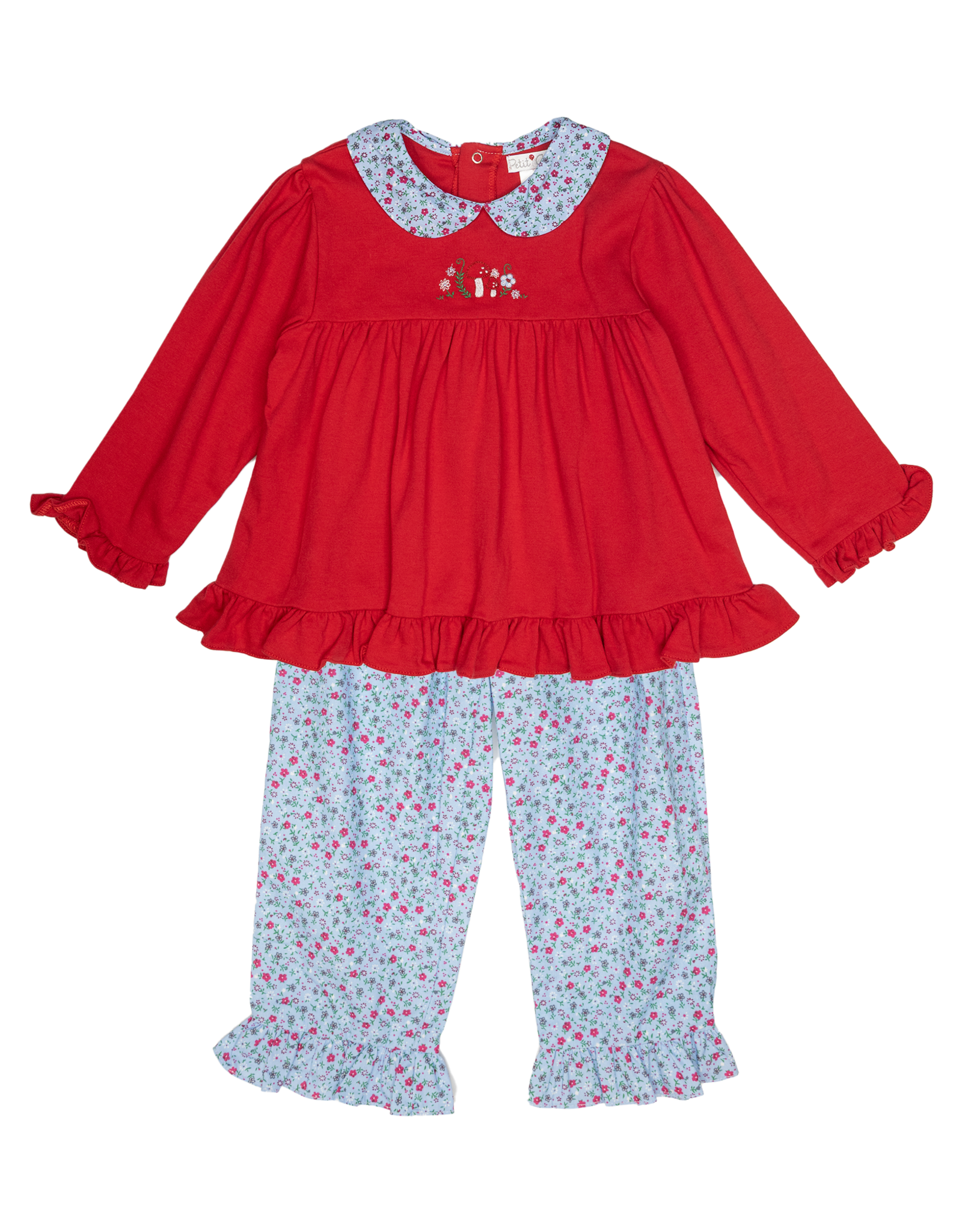Petit Ami 3/4379 Red Floral Pant Set