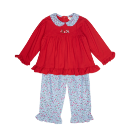 Petit Ami Red Floral Pant Set