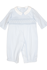 Petit Bebe 40212 Marcos Blue Knit Smocked Romper