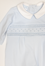 Petit Bebe 40212 Marcos Blue Knit Smocked Romper