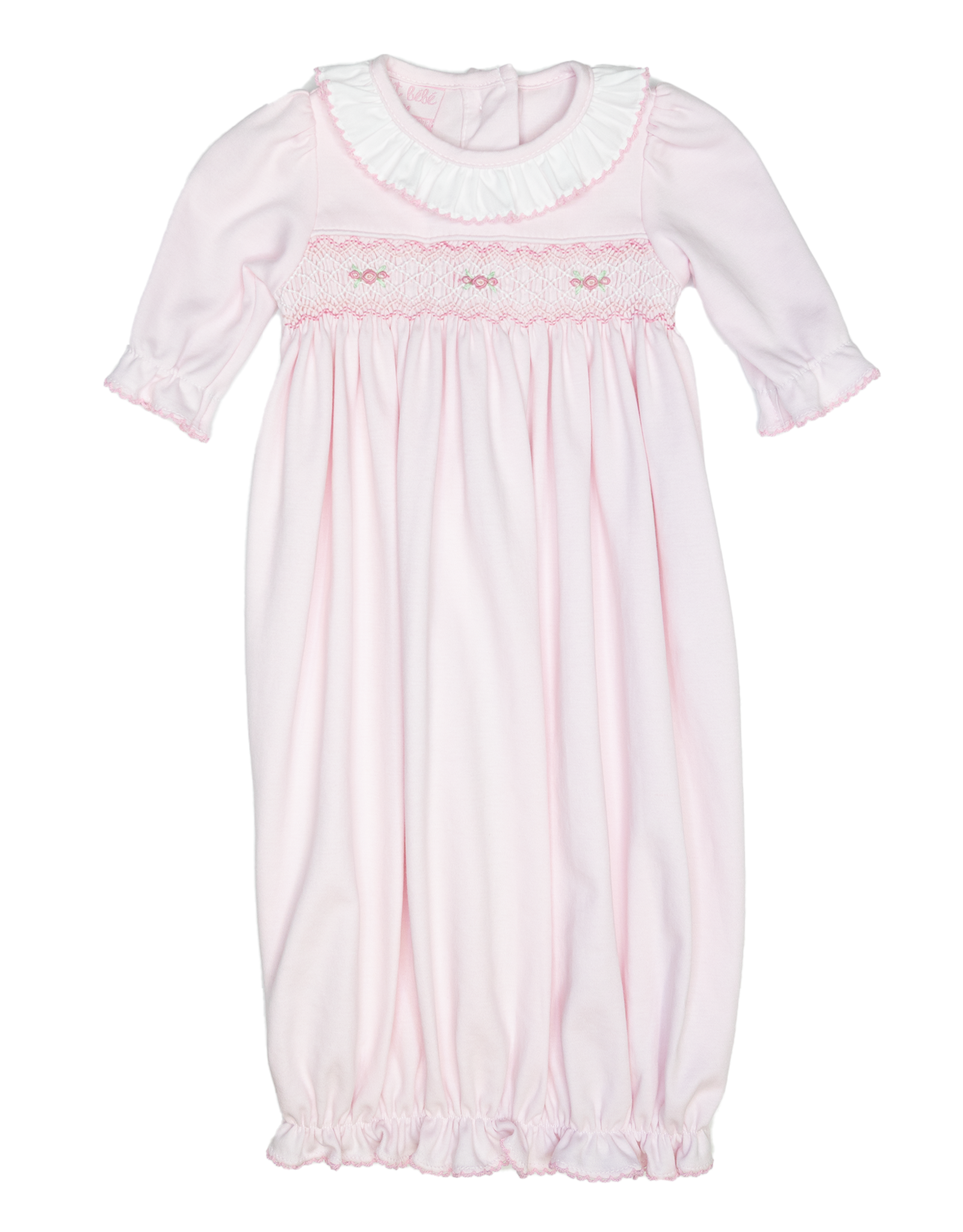 Petit Bebe 400SAG Rose Pink Knit Smocked Sack